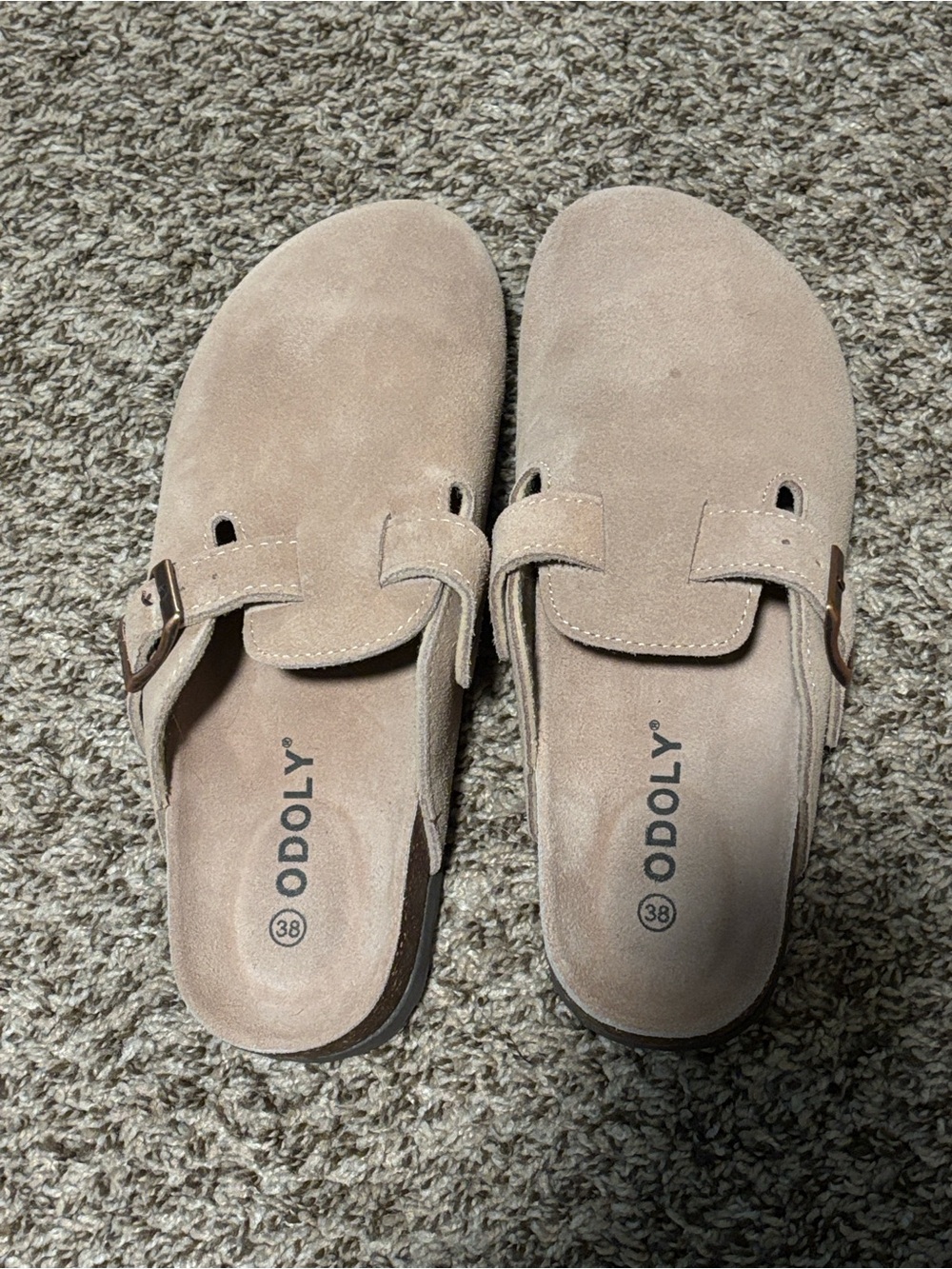 Amazon ODOLY Women's Suede Slip-On Clogs